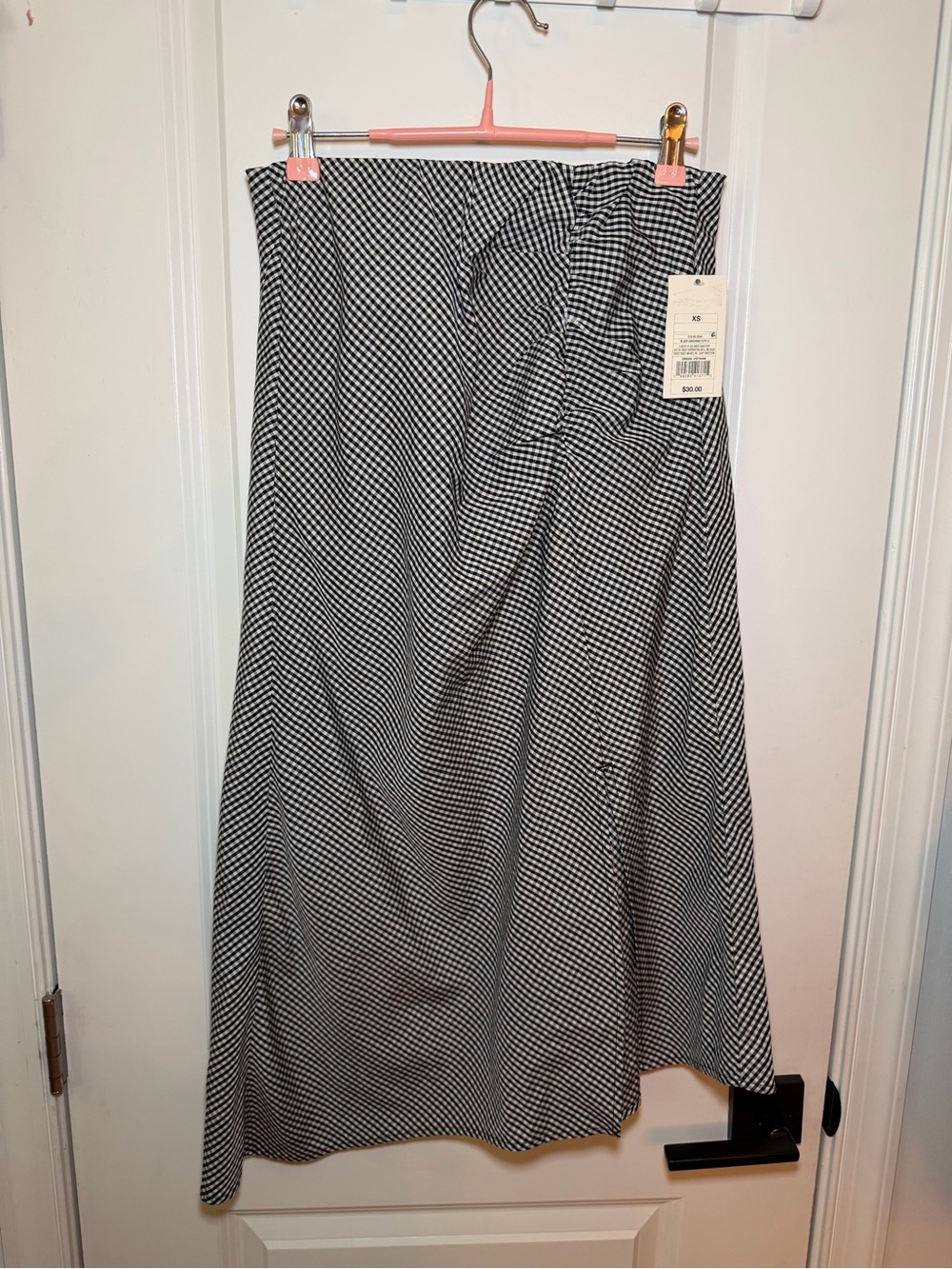 Black & White Gingham Midi Skirt - a new day